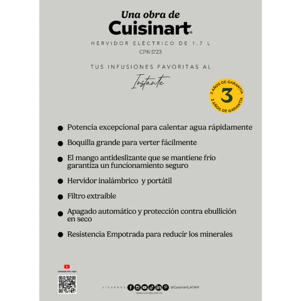 Hervidor Eléctrico de 1.7 L CPK-1723 de Cuisinart® - Image 8