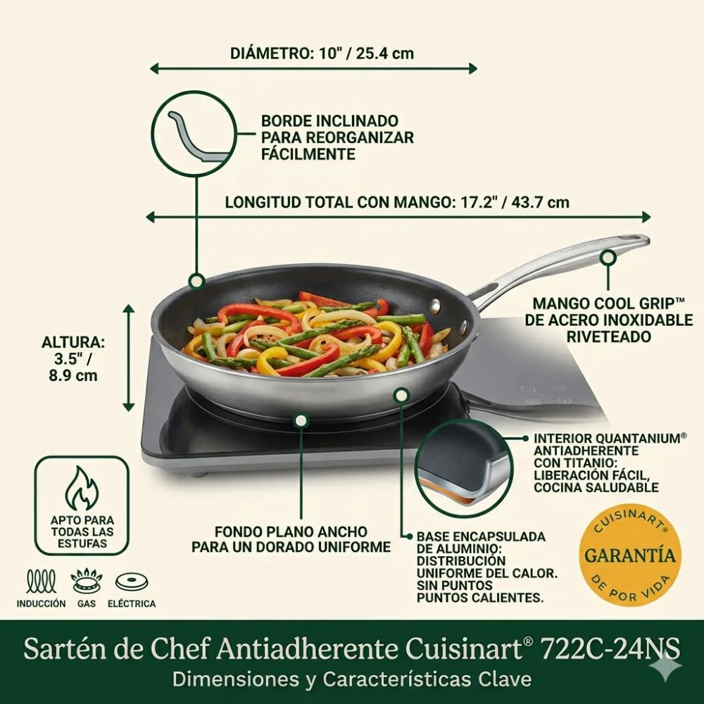 Sartén de Chef Antiadherente de 10" 722C-24NS de Cuisinart® - Image 3