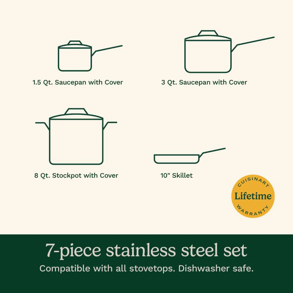 Set de Ollas de Acero Inoxidable de 7 pcs Chef's Classic™ 77-7 de Cuisinart® - Image 6